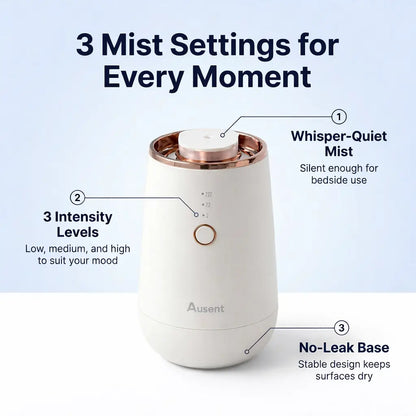 Diffuser with features labeled on a light blue background